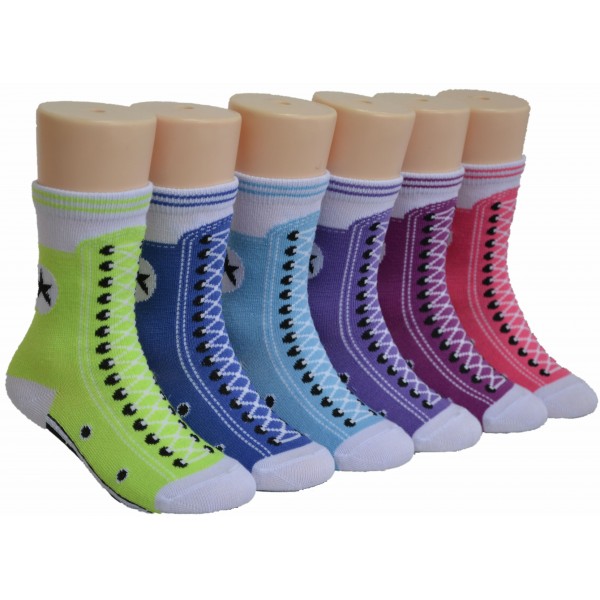 Girls' Crew Socks-EKC-4101