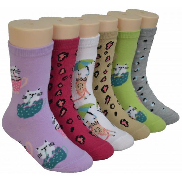 Girls' Crew Socks-EKC-4108